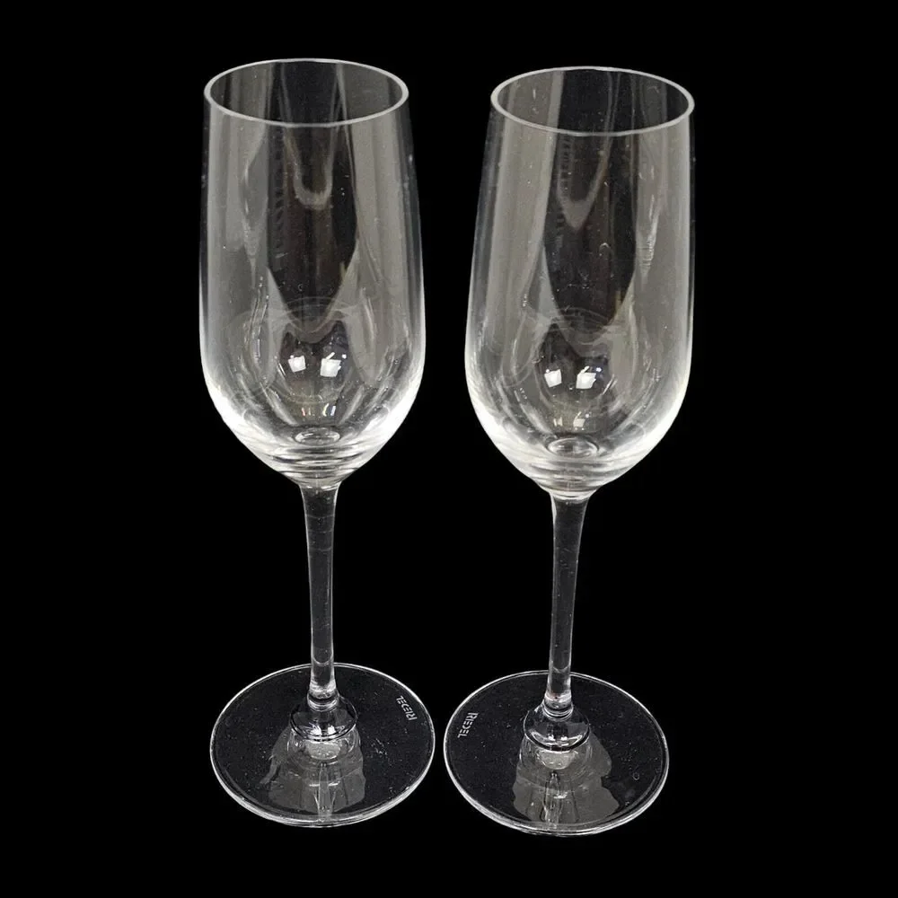 Set of 2‎ RIEDEL CRYSTAL Fluted Champagne Glasses 8 1/4